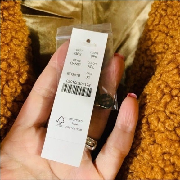 J. Crew NWT Adobe Clay Teddy Sherpa Jacket Size XL - Picture 10 of 10